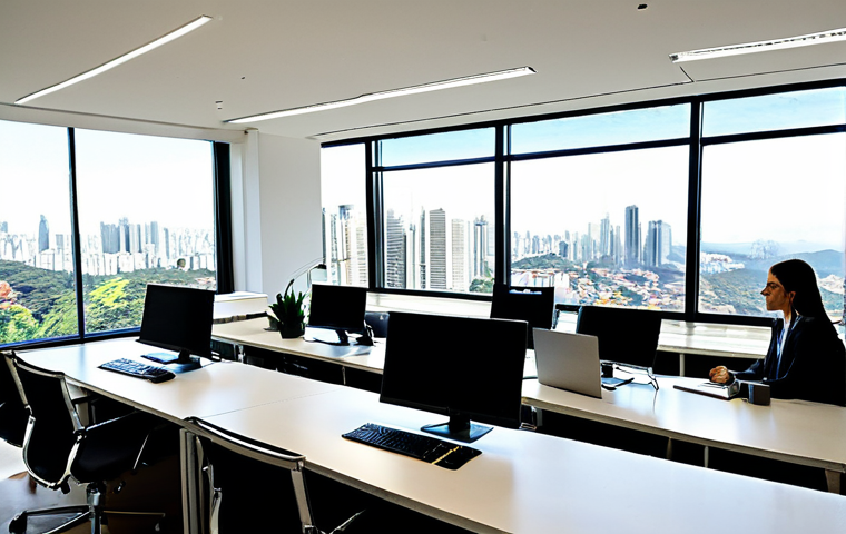 기술 재교육 프로그램을 위한 데이터 기반 의사결정 - Modern Office Environment**
"A bright, open-plan office space in São Paulo, Brazil, during the day....