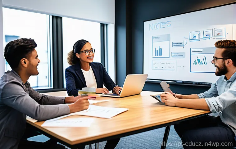 기술 재교육 프로그램의 글로벌 동향 - **Prompt 1: AI-Powered Professional in a Modern Workspace**
    "A female professional, mid-30s, wit...