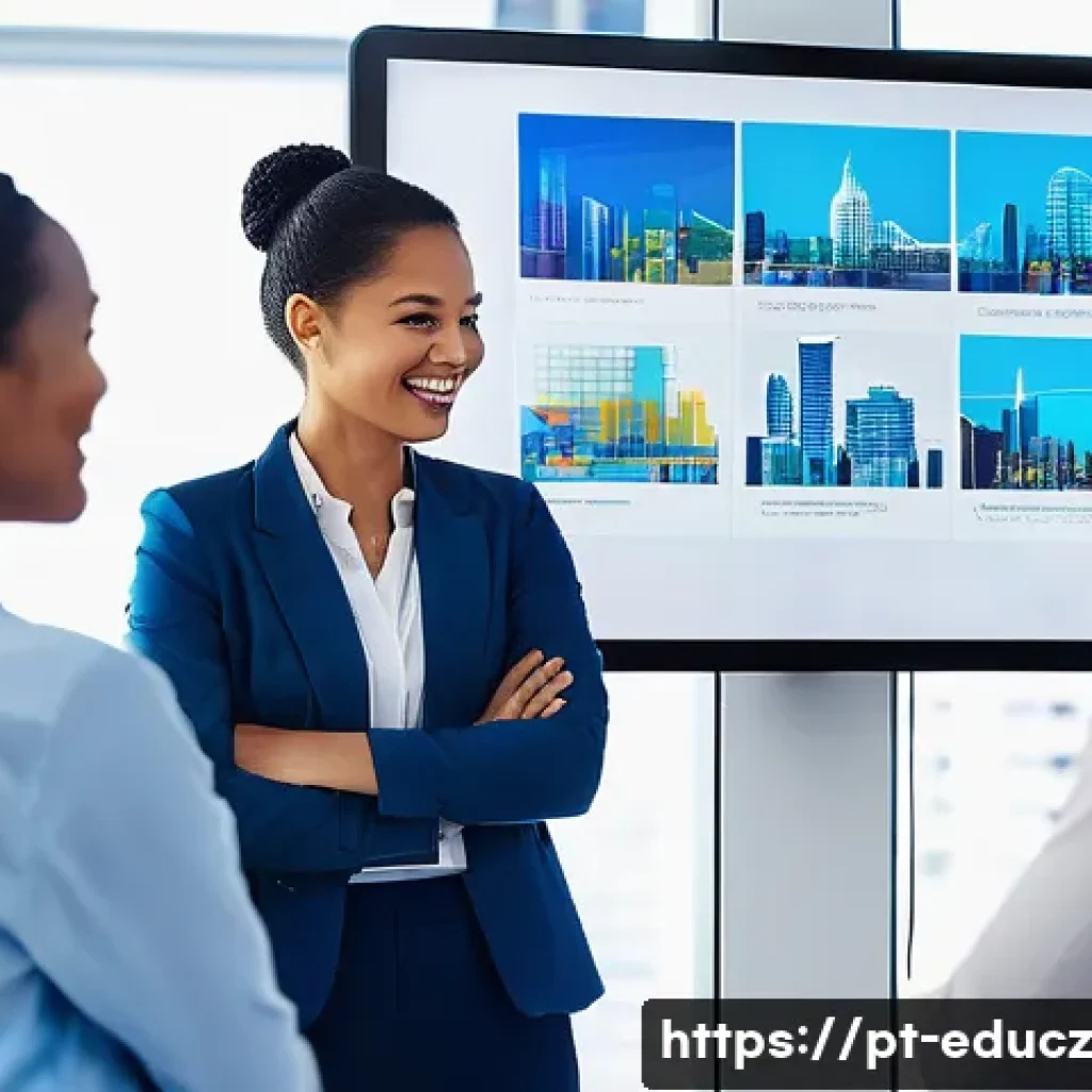 기업을 위한 기술 재교육 프로그램 개발 가이드 - **Prompt 1: Diverse Team Embracing New Technology**
"A vibrant and diverse group of five profess...