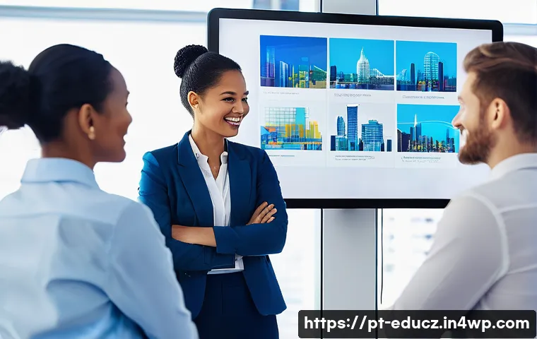 기업을 위한 기술 재교육 프로그램 개발 가이드 - **Prompt 1: Diverse Team Embracing New Technology**
"A vibrant and diverse group of five profess...