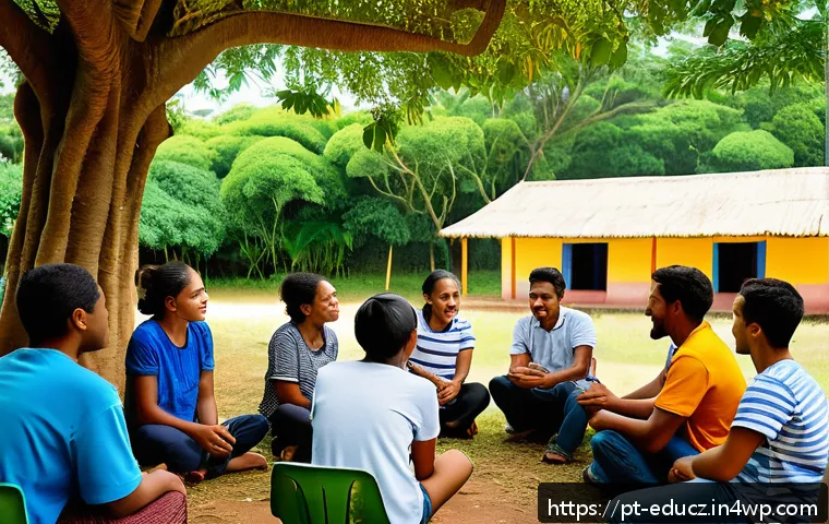 기술 재교육 프로그램의 문화적 적응력 - A vibrant classroom scene in Northeast Brazil featuring diverse adult students engaged in a collabor...